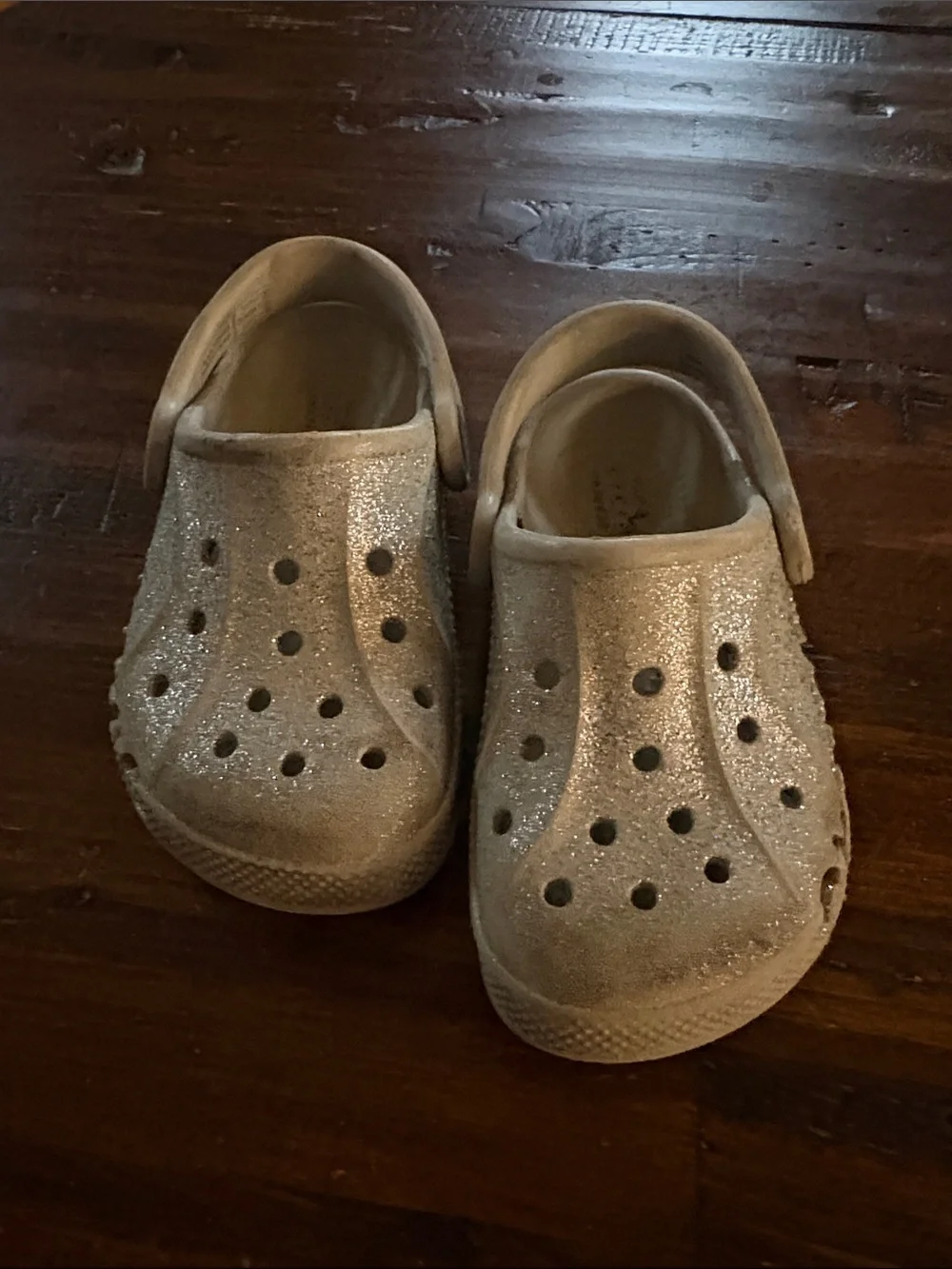 CROCS Kids Glitter Classic Clog - Silver Sparkle